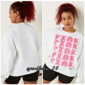 LIMITED EDITION VS PINK CREW SWEATSHIRT RETRO GRAPHICS
